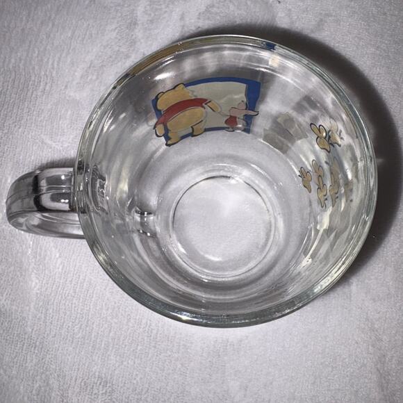 Disney Winnie The Pooh & Piglet Coffee Tea Glass Mug Cup Made In USA HTF - Picture 4 of 5
